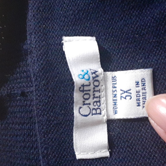 Croft & Barrow Deep Blue Cardigan Sweater Women's Size 3XL Pockets Bohoemian - Picture 7 of 8